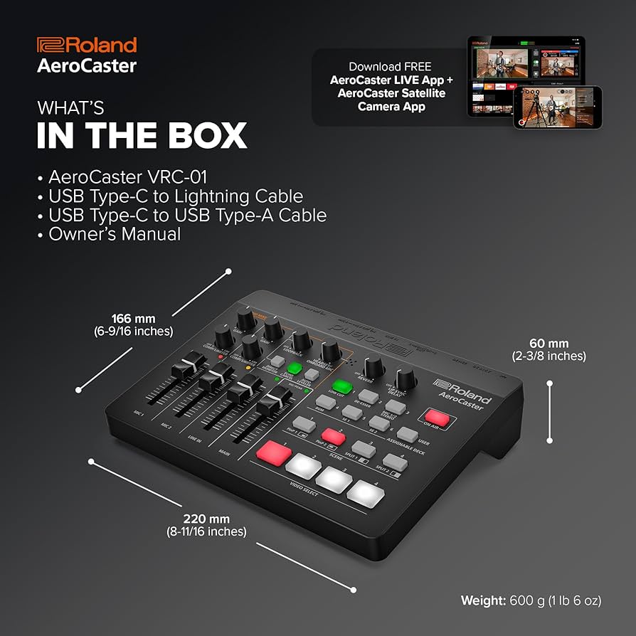 Roland AeroCaster オーディオミキサー Amazon.com: Roland AeroCaster | Portable Livestreaming System